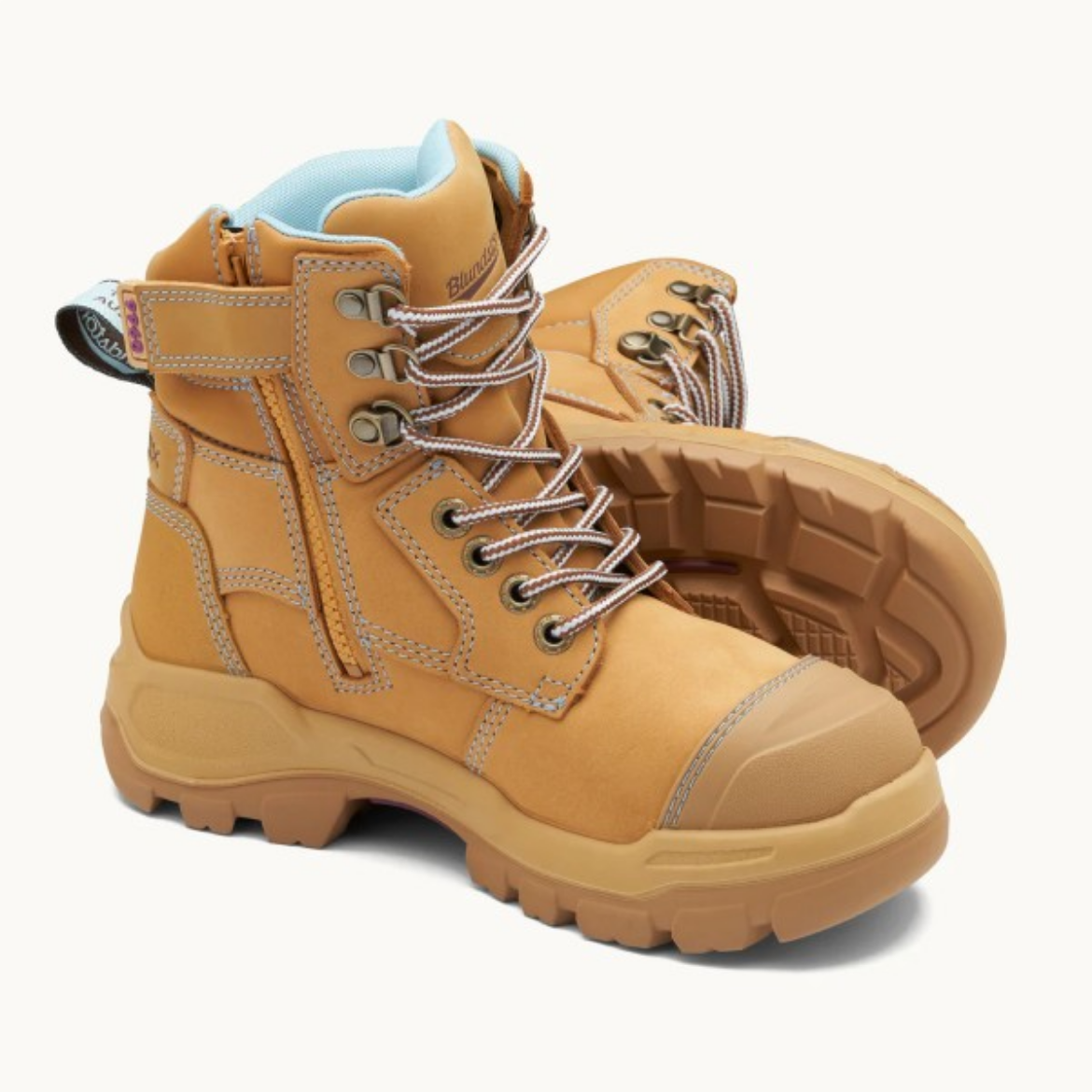 Picture of Blundstone Ladies RotoFlex 150mm Zip Sided Safety Boot Wheat