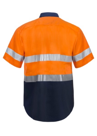 Picture of Work Craft Hi Vis Short Sleeve Cotton Drill Reflective Shirt