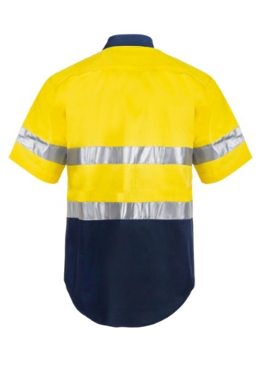 Picture of Work Craft Hi Vis Short Sleeve Cotton Drill Reflective Shirt