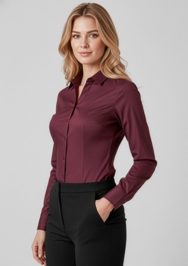 Picture of Biz Corporates Ladies Hudson Shirt Long Sleeve 100% Cotton