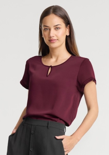 Picture of Biz Corporates Ladies Evelyn Short Key Hole Blouse