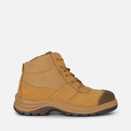 Picture of King Gee Tradie Lace Up Zip Side Boots Wheat