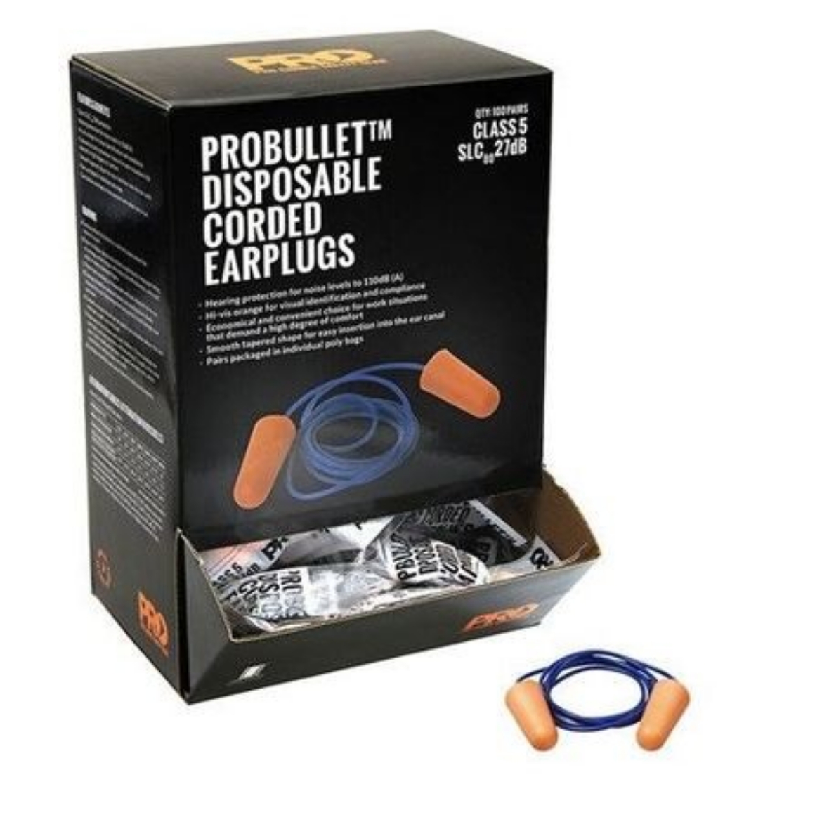Picture of Pro-Choice Disposable Earplug Corded Class 5 27db (PE10016)
