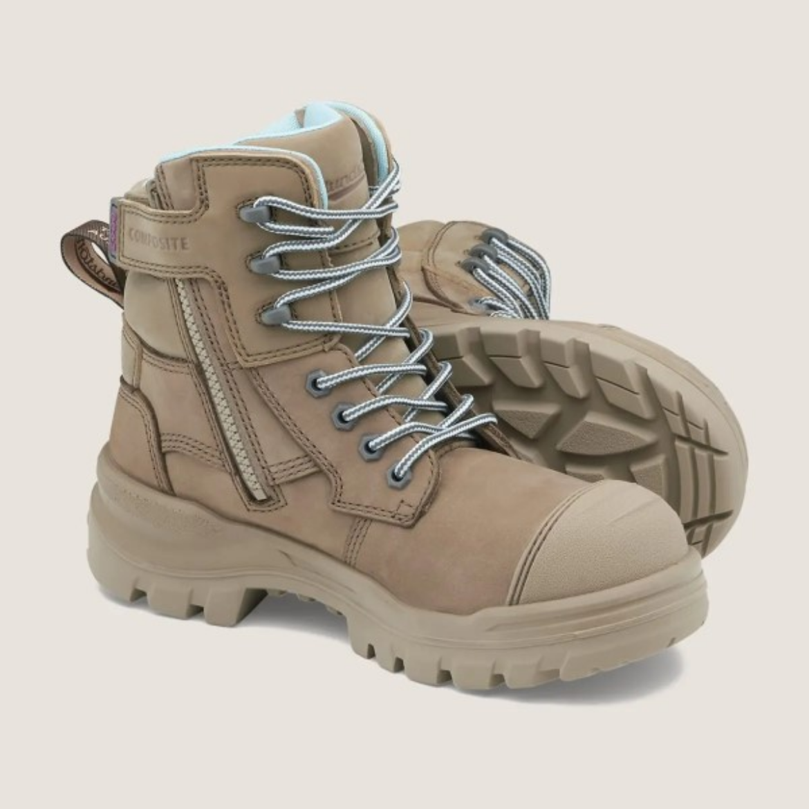 Picture of Blundstone Ladies RotoFlex 150mm Zip Sided Safety Boot Stone