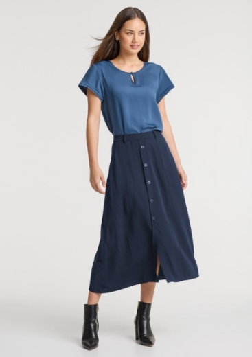 Picture of Biz Corporates Ladies Sammy Longline Button Detail Skirt