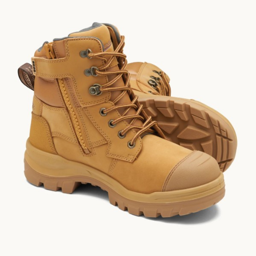 Picture of Blundstone ROTOFLEX Boot Zip Side Lace up Wheat TPU Toe Guard