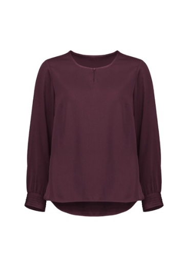 Picture of Biz Corporates Ladies Evelyn Long Sleeve Key Hole Blouse