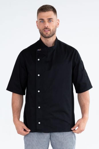 Picture of Aussie Chef Modern Tunic Chef Jacket Short Sleeve Black