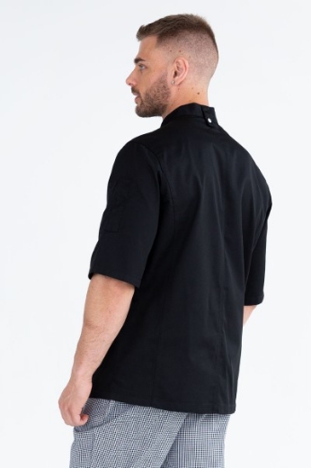 Picture of Aussie Chef Modern Tunic Chef Jacket Short Sleeve Black