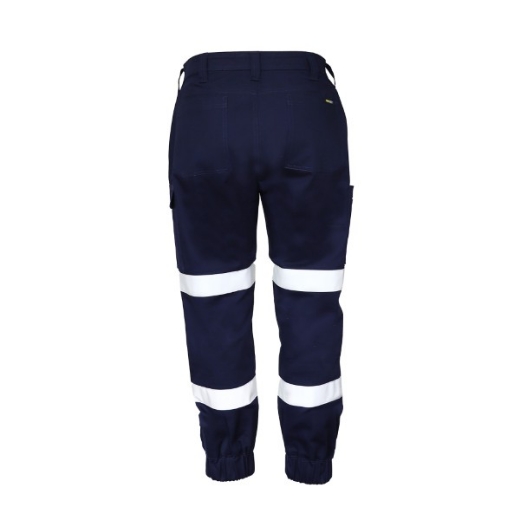 Picture of Work Craft Ladies Stretch Drill Cargo Pants with Reflective Tape and Elastic Cuffs