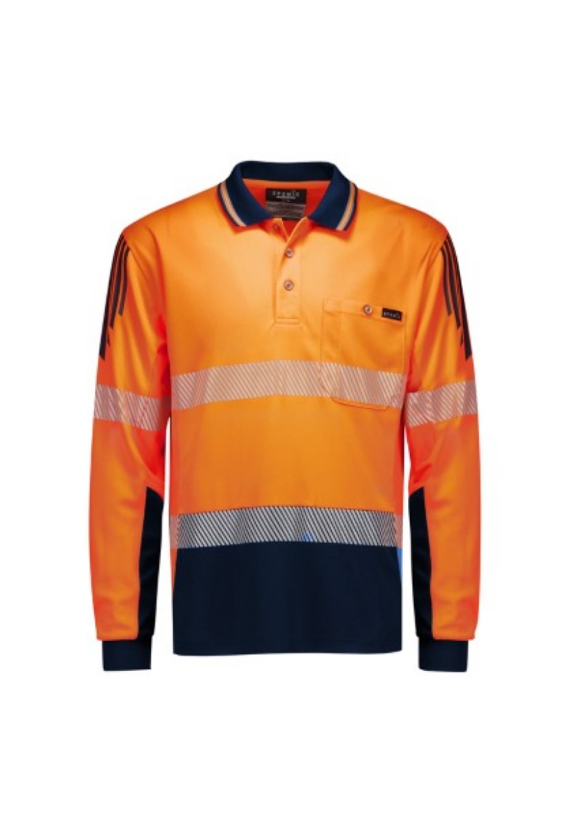 Picture of Syzmik Workwear Hi Vis Flux Segmented Tape Long Sleeve Polo
