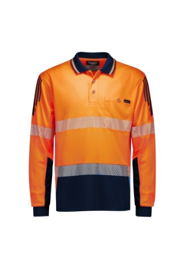 Picture of Syzmik Workwear Hi Vis Flux Segmented Tape Long Sleeve Polo
