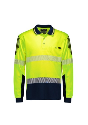 Picture of Syzmik Workwear Hi Vis Flux Segmented Tape Long Sleeve Polo