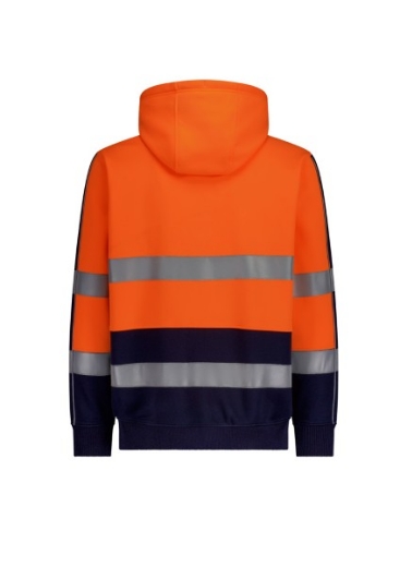 Picture of Syzmik Workwear Unisex Hi Vis Full Zip Stretch Taped Hoodie