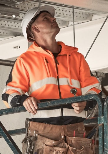 Picture of Syzmik Workwear Unisex Hi Vis Full Zip Stretch Taped Hoodie