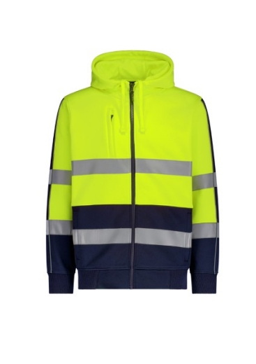 Picture of Syzmik Workwear Unisex Hi Vis Full Zip Stretch Taped Hoodie