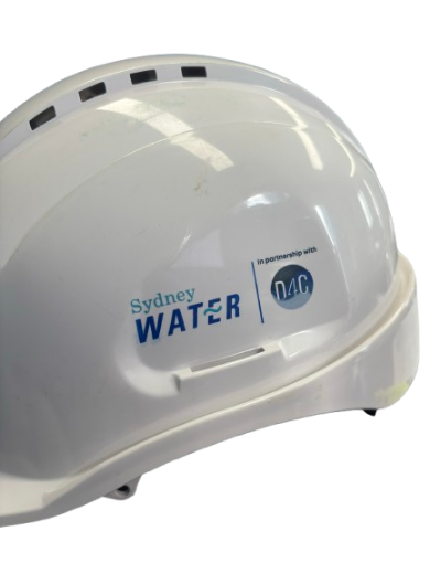 Picture of Pro-Choice Hard Hat V6 Vented Pushlock Harness White D4C Logo 5 Colour Print, 3 Position