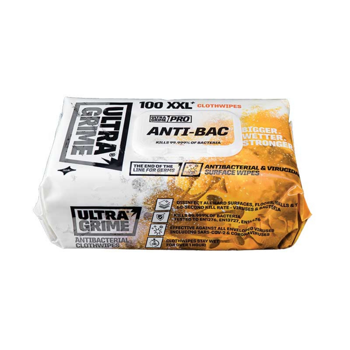 Picture of Seton Ultragrime Pro Wipe Anti-Bacterial, 38x25cm Sheets- 80 Pack