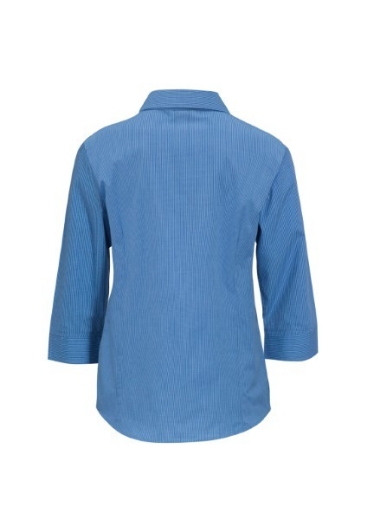 Picture of Biz Collection Ladies Micro Check Shirt 3/4 Sleeve 50% Cotton 50% Polyester