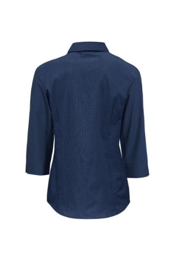 Picture of Biz Collection Ladies Micro Check Shirt 3/4 Sleeve 50% Cotton 50% Polyester