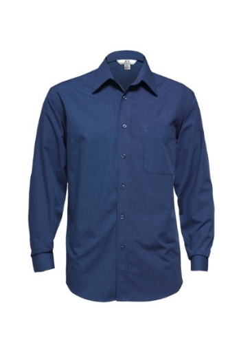 Picture of Biz Collection Mens Micro Check Shirt Long Sleeve 50% Cotton 50% Polyester