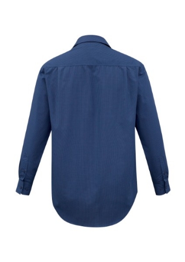 Picture of Biz Collection Mens Micro Check Shirt Long Sleeve 50% Cotton 50% Polyester