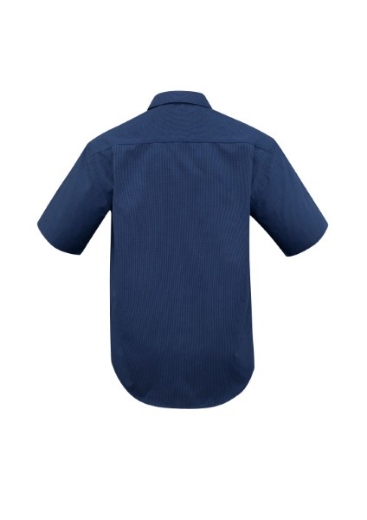 Picture of Biz Collection Mens Micro Check Shirt Short Sleeve 50% Cotton 50% Polyester