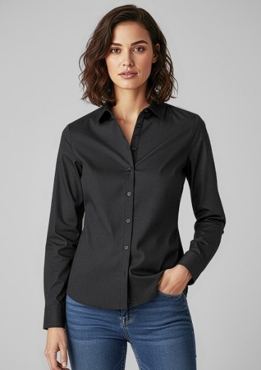 Picture of Biz Collection Ladies Memphis Shirt Long Sleeve 60% Cotton 40% Polyester