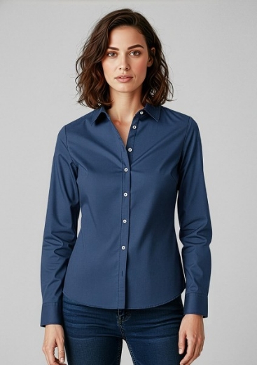 Picture of Biz Collection Ladies Memphis Shirt Long Sleeve 60% Cotton 40% Polyester