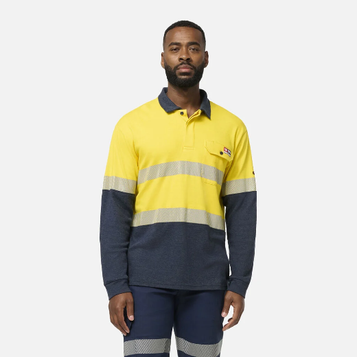 Picture of King Gee ShieldTec Fire Resistant Hi-Vis Spliced Polo Shirt