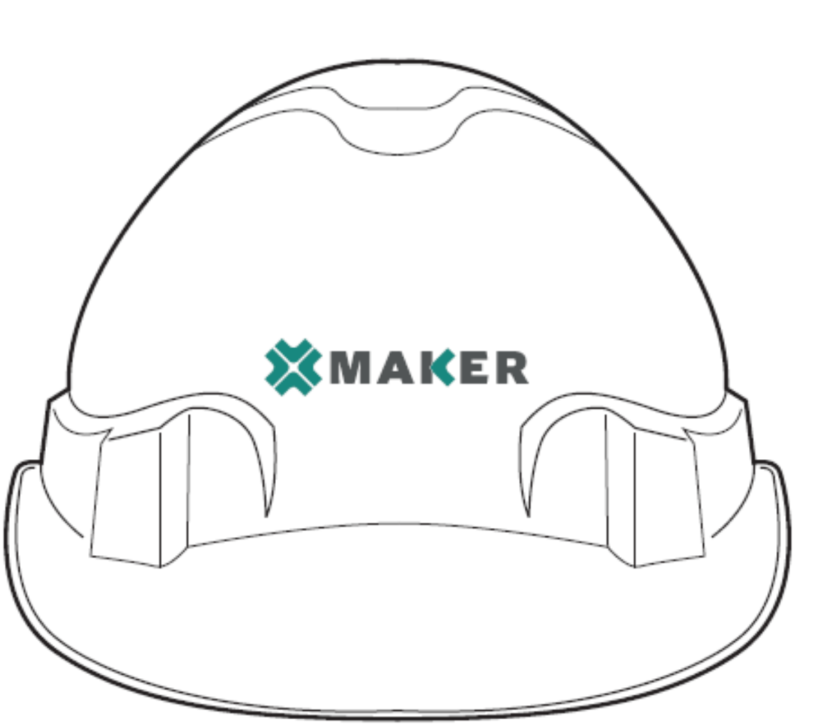 Picture of Pro-Choice Hard Hat V6 Vented Pushlock Harness White Maker Logo 2 Colour Print