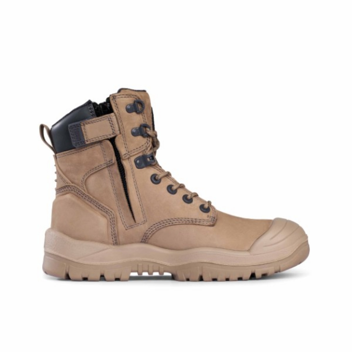 Picture of Mongrel Boot High Leg Lace Up Zip Side Stone
