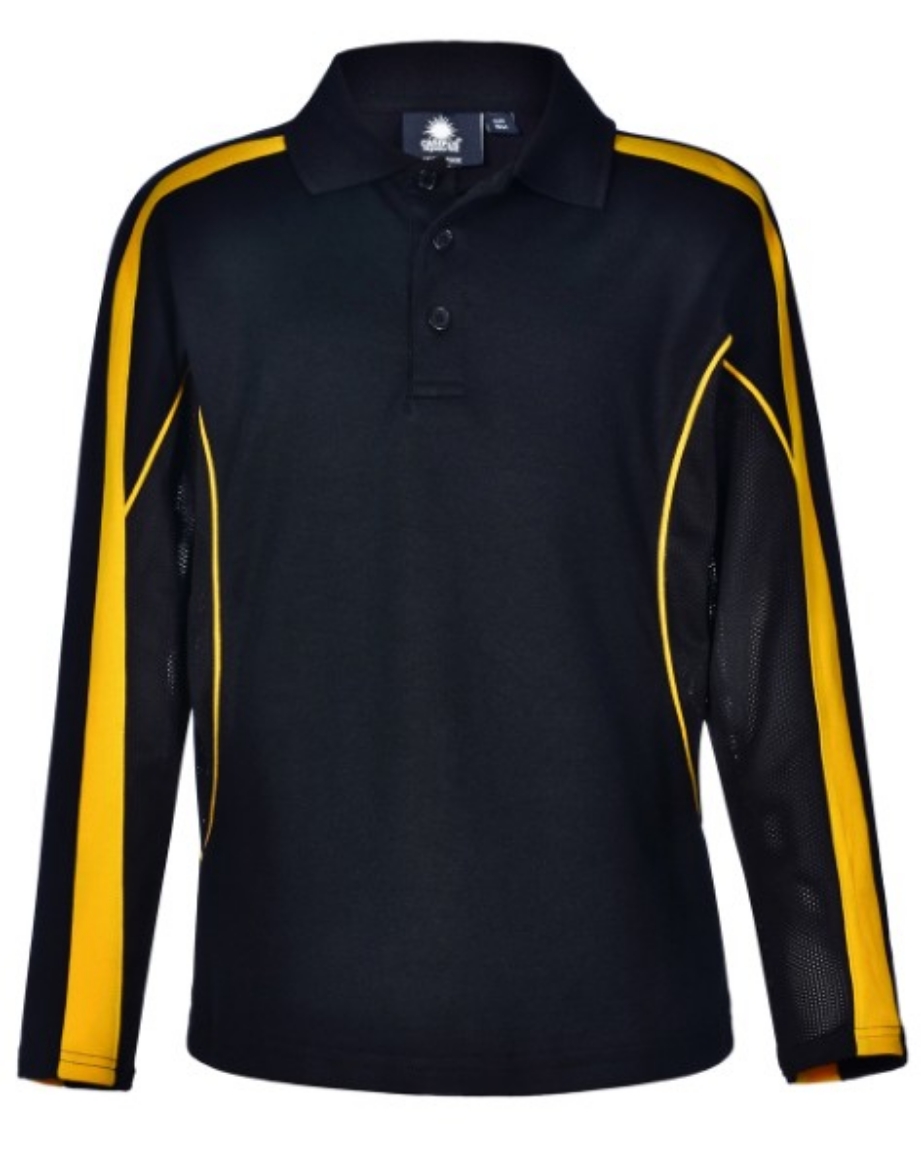 Picture of Winning Spirit Kids Celebrity Polo Shirt Long Sleeve 60% Cotton 40% CoolDry Polyester with breathable mesh panels