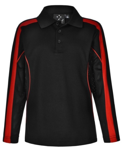 Picture of Winning Spirit Kids Celebrity Polo Shirt Long Sleeve 60% Cotton 40% CoolDry Polyester with breathable mesh panels