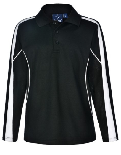 Picture of Winning Spirit Kids Celebrity Polo Shirt Long Sleeve 60% Cotton 40% CoolDry Polyester with breathable mesh panels