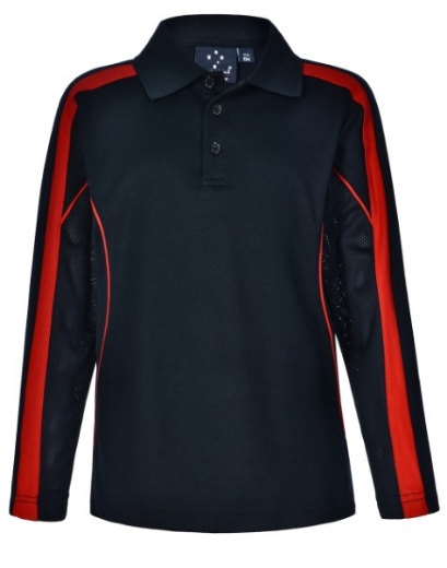 Picture of Winning Spirit Kids Celebrity Polo Shirt Long Sleeve 60% Cotton 40% CoolDry Polyester with breathable mesh panels