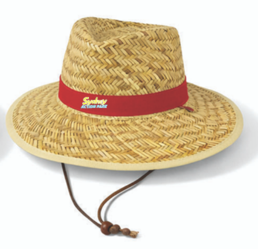 Picture of Tough Straw Hat with Hat Band & Sydney Action Park Logo Logo Supacolour Print