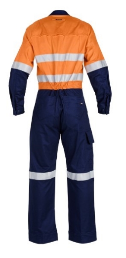 Picture of King Gee Workcool Combination Cotton Drill Overalls RT1 Reflective Tape 2 Tone