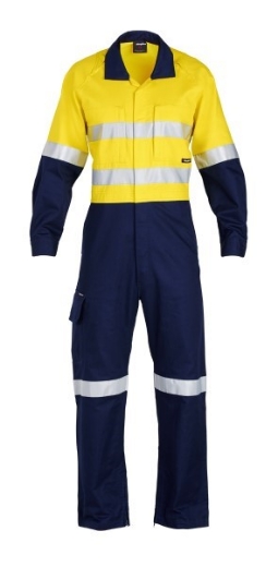 Picture of King Gee Workcool Combination Cotton Drill Overalls RT1 Reflective Tape 2 Tone