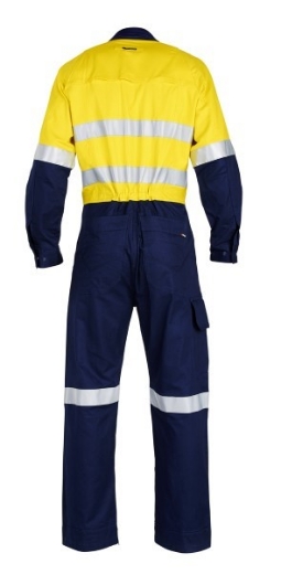 Picture of King Gee Workcool Combination Cotton Drill Overalls RT1 Reflective Tape 2 Tone
