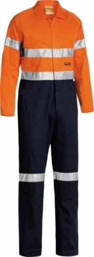Picture of Bisley Lightweight Cotton Drill Overalls with 2 Hoop Reflective Tape Pattern
