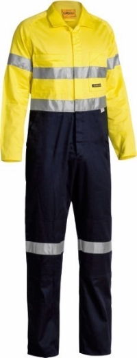 Picture of Bisley Lightweight Cotton Drill Overalls with 2 Hoop Reflective Tape Pattern
