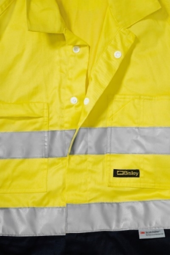 Picture of Bisley Lightweight Cotton Drill Overalls with 2 Hoop Reflective Tape Pattern