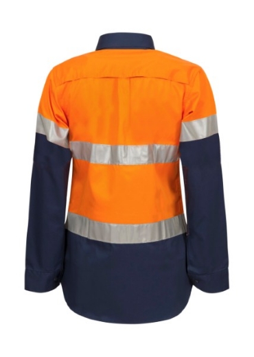 Picture of Work Craft Ladies Vented Shirt Long Sleeve with Reflective Tape