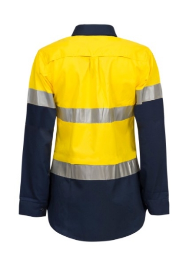 Picture of Work Craft Ladies Vented Shirt Long Sleeve with Reflective Tape