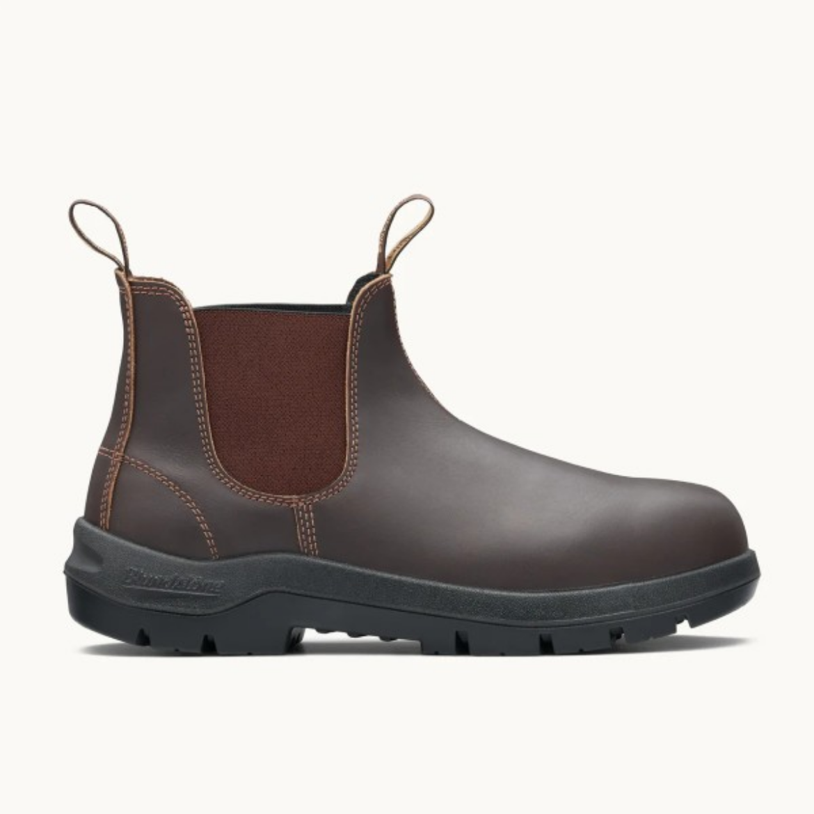 Picture of Blundstone WORKLIFE V Cut WR Chestnut Leather Slip On Boot- Non Safety