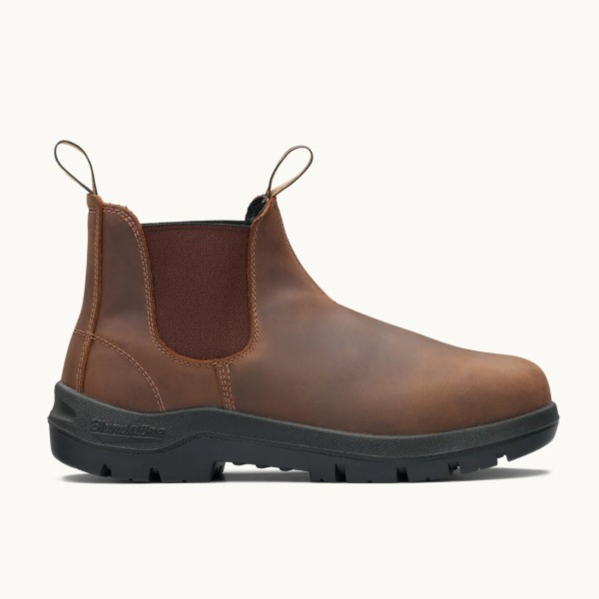 Picture of Blundstone WORKLIFE V Cut WR Teak Leather Slip On Boot- Non Safety