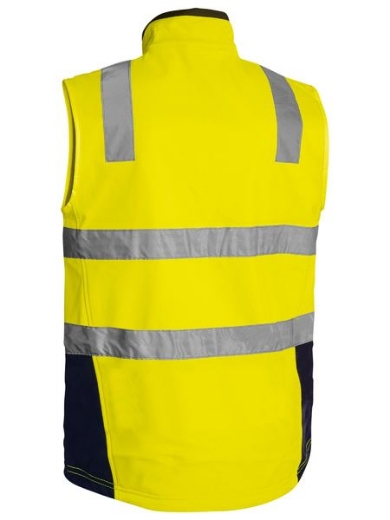 Picture of Bisley Fleece Hi Vis Soft shell Brushed Fleece Lined Vest with Reflective Tape