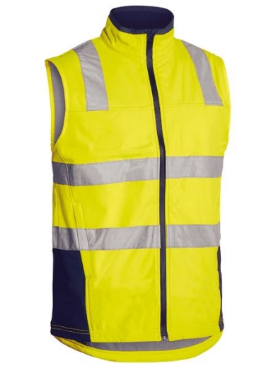 Picture of Bisley Fleece Hi Vis Soft shell Brushed Fleece Lined Vest with Reflective Tape