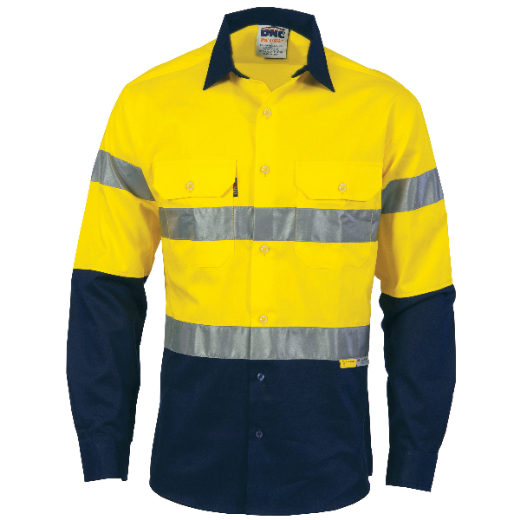Picture of DNC Cotton Drill Shirt Long Sleeve RT1 Reflective Tape 2 Tone